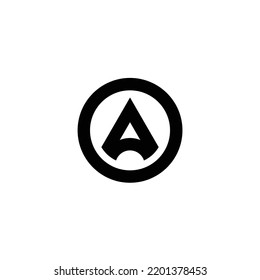 bold geometric letter a for architecture in the circle shape logo design