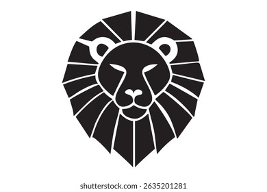 Bold Geometric Lion Head Vector Icon
