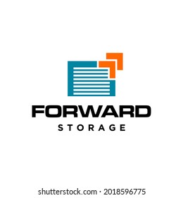 Bold and geometric logo about storage and forward icon.
EPS 10, Vector.