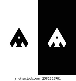 Bold Geometric ‘A’ Logo with Diamond Accent