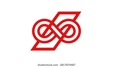 Bold geometric logo representing eternity and connectivity.
