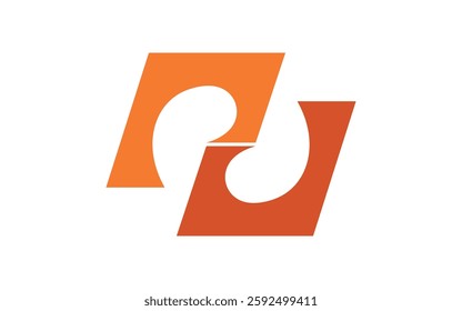 A bold, geometric logo vector design the interplay of forms evokes a sense of strength and unity