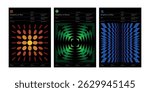 bold geometric poster set with red, green, and blue color systems retro futuristic abstract visual art for design templates or book cover backdrops banner front page annual pattern set
