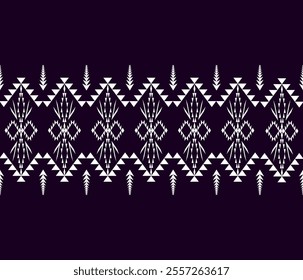 Bold Geometric Purple Tribal Design with Sharp Triangles, Symmetry, and Decorative Patterns in Repetition