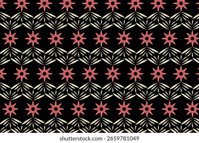 Audaces repeticiones geométricas inspiradas en antiguos estilos tribales y retro para textiles y moda. Diseñado en azteca, mediados de siglo y geometría boho para diseñadores de textiles y telas