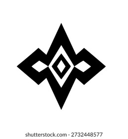 Bold Geometric Star Emblem Vector Illustration with Nested Diamond Shapes for Abstract Branding and Identity Designs