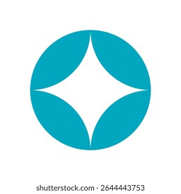 Bold geometric star icon. Simple abstract shape element. Modern symbol of brutalism, y2k aesthetic, and graphic design. Perfect for contemporary projects and artistic expressions.