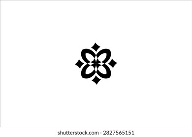 Bold Geometric Starburst Monogram Abstract Cross Emblem Infinite Oval Loop Symmetry Corporate Logo