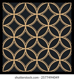 Bold Geometric Vector Patterns | Perfect for Seamless Textile Art, Stylish Wallpapers, Decorative Fabrics, and Modern Interior Design Accents in Gold and Black.