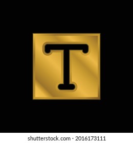 Bold gold plated metalic icon or logo vector