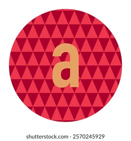 Bold Golden Letter a on Red Geometric Triangle Pattern – Modern Vector Design for Logos and Branding