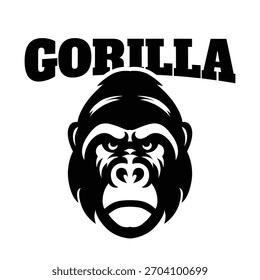 Bold Gorilla Head Emblem Logo Minimalista Simple