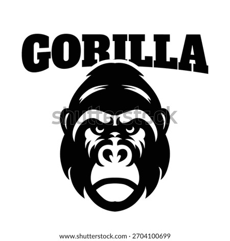 Bold Gorilla Head Emblem Logo Minimalist Simple