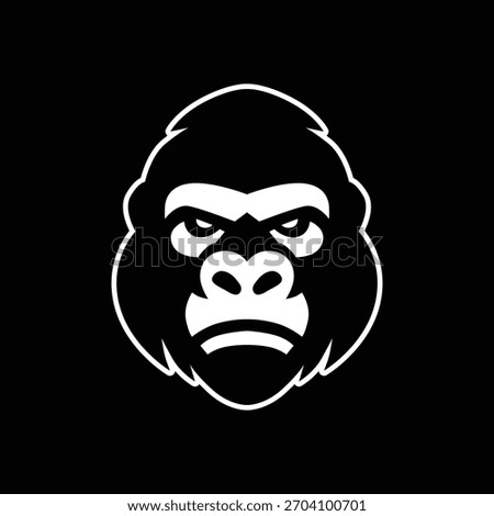 Bold Gorilla Head Emblem Logo Minimalist Simple