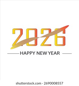 Bold Gradient 2026 New Year Greeting with Festive Brushstroke Design