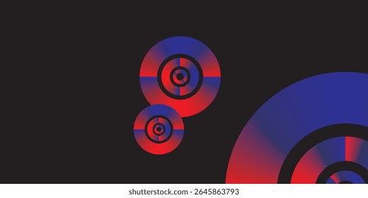 Anéis de gradiente em negrito sobre preto - plano de fundo abstrato gráfico