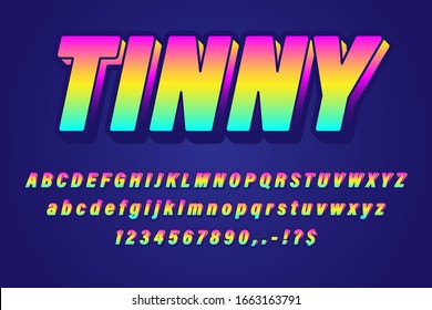 Bold Gradient style futuristic color alphabet text effect