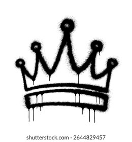 Bold graffiti crown vector with paint drip and street art style. Perfect for hip hop, t-shirt design, wall poster, and urban royalty graphics.