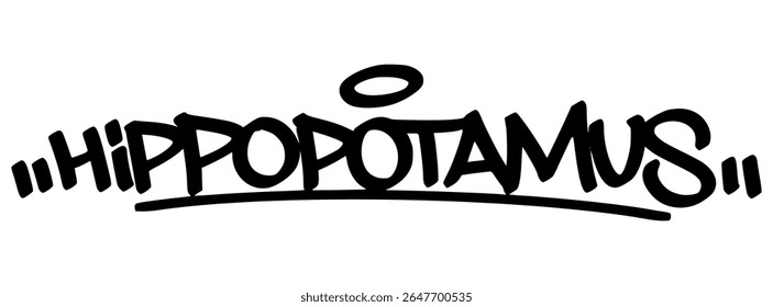 Bold graffiti tag of “Hippopotamus” in black hand-drawn letters. A heavy urban animal design perfect for streetwear, jungle themes, and youth projects.
