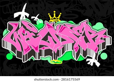 Bold graffiti wildstyle lettering featuring the word 