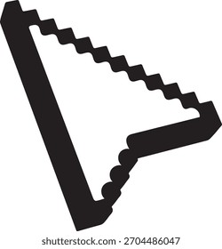 Um design de seta em negrito e gráfico em vermelho vibrante, perfeito para indicar direção, movimento ou ênfase em seus projetos.