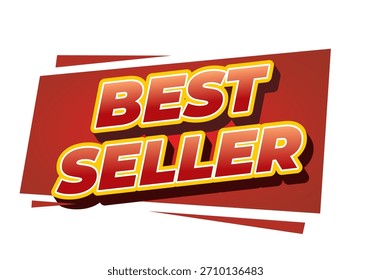 Un Diseño gráfico atrevido con las palabras Best Seller en tipografía Grande y estilizada sobre un fondo rojo con Formas en capas.