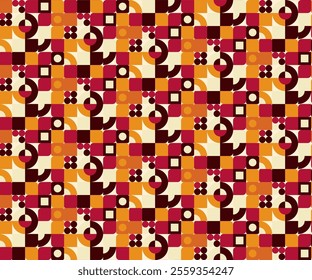 A bold and graphic pattern featuring large color blocks in a retro color palette. Perfect for adding a pop of color and visual interest to any design