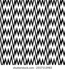 A bold and graphic seamless pattern featuring thick black and white zigzag stripes. Perfect for creating eye-catching backgrounds, adding texture to designs, or as a repeating element in various 