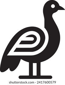 A bold graphic silhouette of a turkey.