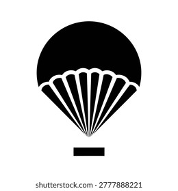 Bold graphic vector art, high contrast black and white. Represents freedom, risk, and reaching new heights. Ideal for adventure travel, extreme sports, or business strategy launch graphics.