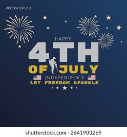 Bold Gray and Gold Let Freedom Sparkle Poster