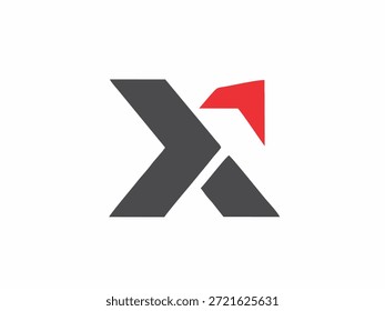 Fett graues "X"-Logo mit rotem Pfeilspitzen-Akzent, das Richtung, Dynamik und Innovation symbolisiert.