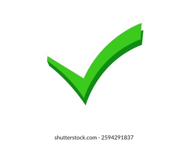 A bold green checkmark, symbolizing confirmation, success, or approval. ideal for indicating a positive outcome.