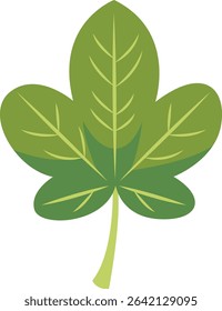 A bold green compound leaf with prominent leaflets, capturing the robustness and beauty of natural structures in a striking, minimalist design.