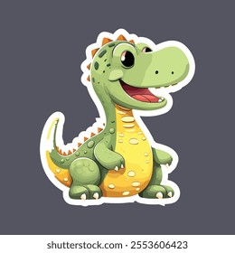 Bold Green crocodile sticker with playful design.