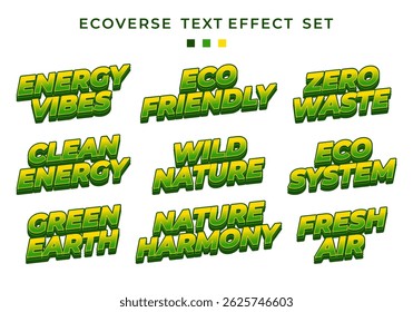 Bold green gradient text style for environmental, organic, and climate related design use