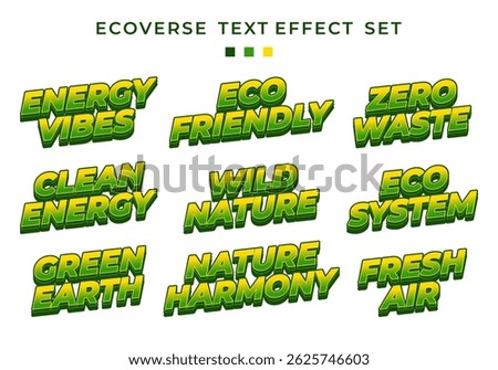 Bold green gradient text style for environmental, organic, and climate related design use