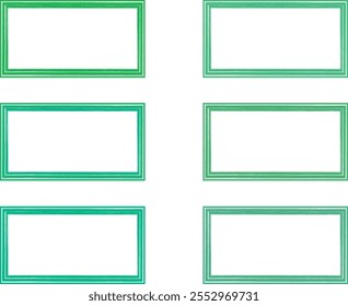 bold green highlight marker rectangular frames set vector