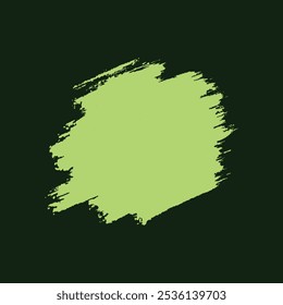 A bold green paintbrush stroke on a dark background, ideal for design projects, digital art, or graphic templates. The simple artistic style is perfect for branding, presentations.Royalty free. EPS 10