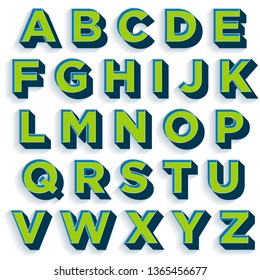 Bold Green Typography design font vector colorful