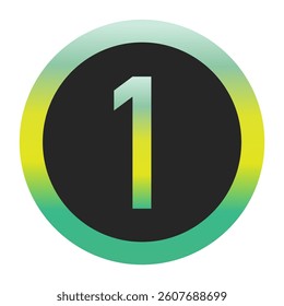 Bold Green and Yellow Number 1 on a Black Circle with a Gradient Eco-Friendly Border Representing World Environment Day and Sustainability