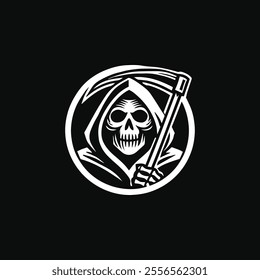 Bold Grim Reaper Logo for sale.