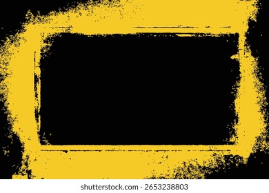 Um quadro grunge arrojado e arenoso com amarelo e preto de alto contraste. A textura fortemente angustiada, confusa e úmida é perfeita para criar um design com temática industrial, ou urbana.