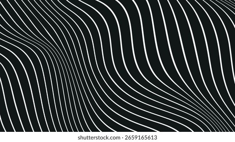 Vetor abstrato arrojado e groovy com movimento de onda horizontal e vertical em tons de branco, preto e colorido, design retro 1960s 1970s para marca criativa