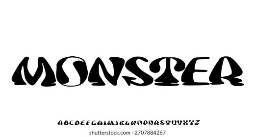 Bold Groovy Font. Graffiti Font. Creative Hand Drawn Uppercase, Street Art Classic Lettering Fashion Designs Typography modern serif decorative vintage concept vector illustration