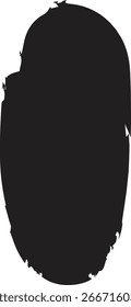 Um traçado de pincel grunge em negrito em uma orientação vertical com bordas ásperas. A silhueta cria uma aparência texturizada e dinâmica. Ilustração de vetor de desenhos animados.