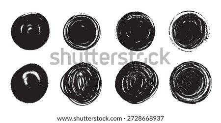 Bold grunge circle shapes. Cute blanc spaces for text or for minimalistic design. Elements for modern design.