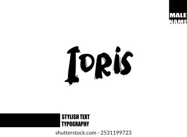 Bold Grunge Idris And Rough Brush Text Typography Of Baby Boy Name 