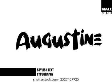 Grunge Audaz Y Rough Brush Texto Tipografía De Baby Boy Nombre Agustín
