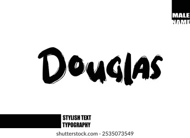 Grunge Audaz Y Pincel Áspero Texto Tipografía Del Nombre Del Bebé Douglas